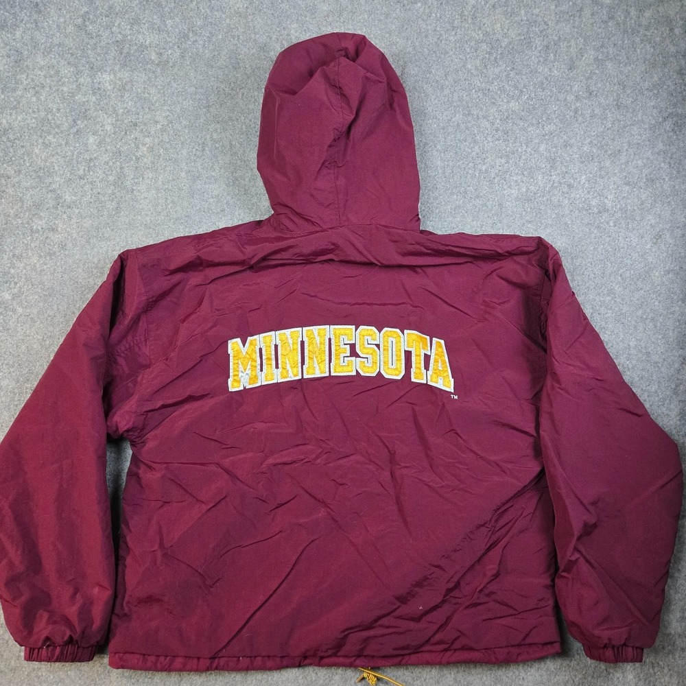 Vintage Gear Jacket Mens L Minnesota College Red Windbreaker Full Zip NCAA